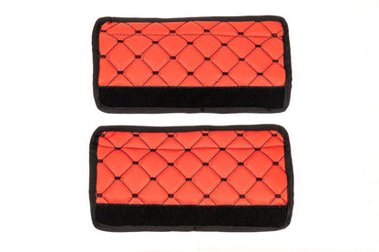 ECO seat belt cover (2 pcs, Red with black thread) - Reelken Auto