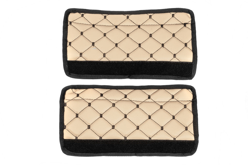 Seat Belt Pads ECO (2 pcs, Beige with Black Stitching) - image 6