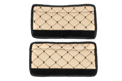 ECO seat belt cover (2 pcs, Beige with black thread) - Reelken Auto