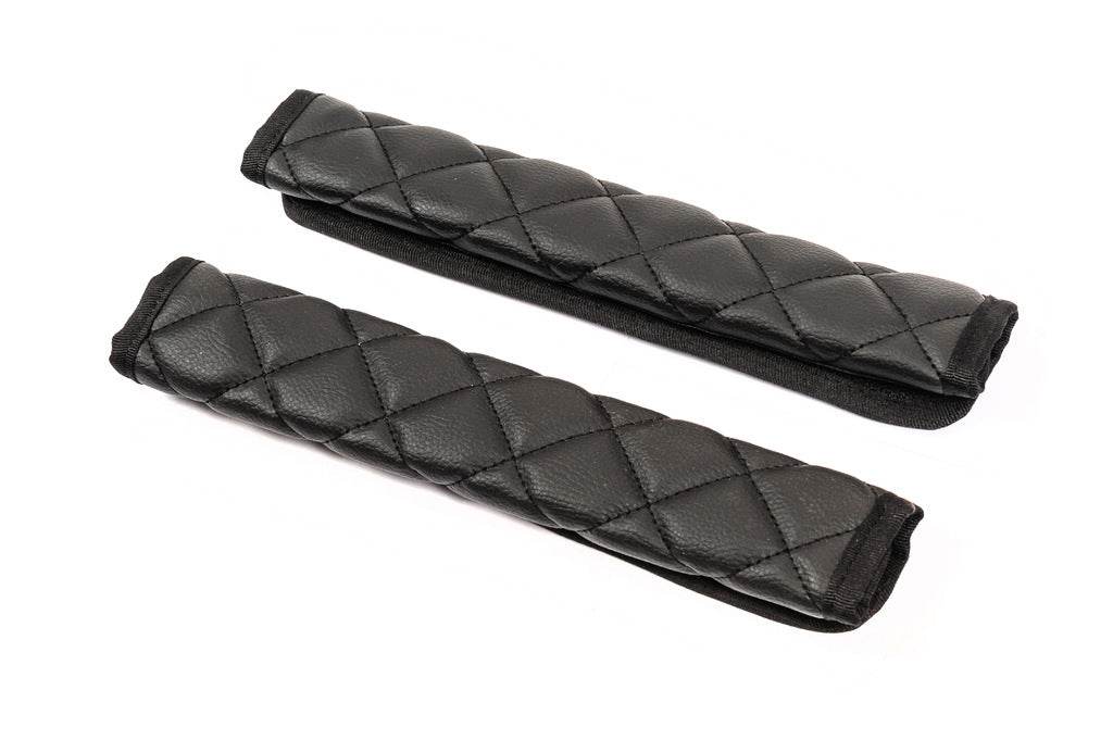 ECO seat belt cover (2 pcs, Black with black thread) - Reelken Auto