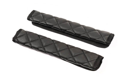 ECO seat belt cover (2 pcs, Black with black thread) - Reelken Auto