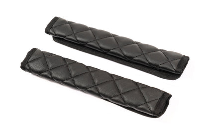 Seat Belt Pads ECO (2 pcs, Black with black stitching) - image 3