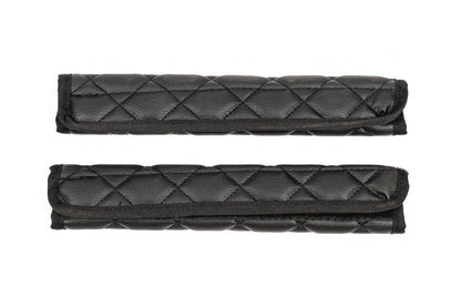 ECO seat belt cover (2 pcs, Black with black thread) - Reelken Auto