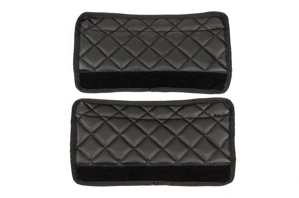 ECO seat belt cover (2 pcs, Black with black thread) - Reelken Auto
