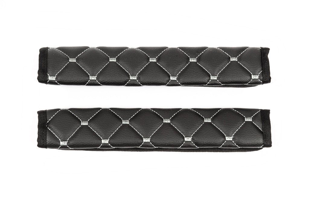 Seat Belt Pads ECO (2 pcs, Black with Grey Stitching) - image 4