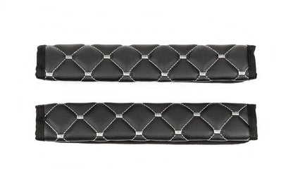 ECO seat belt cover (2 pcs, Black with gray thread) - Reelken Auto