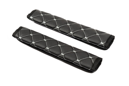 Seat Belt Pads ECO (2 pcs, Black with Grey Stitching) - image 3