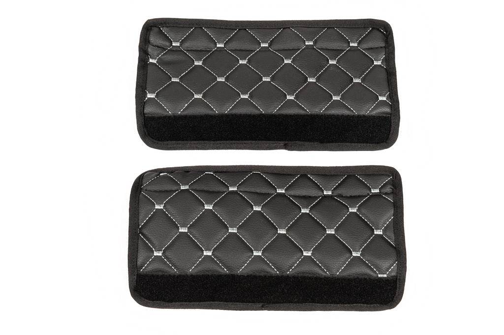 ECO seat belt cover (2 pcs, Black with gray thread) - Reelken Auto