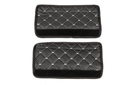 ECO seat belt cover (2 pcs, Black with gray thread) - Reelken Auto