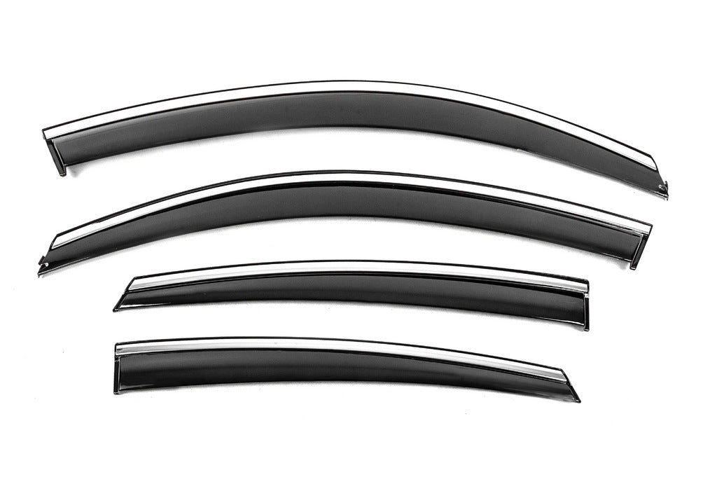Window Deflectors with Chrome Trim Niken Luxury (4 pcs) for Honda Civic Sedan X 2016-2021 - image 1