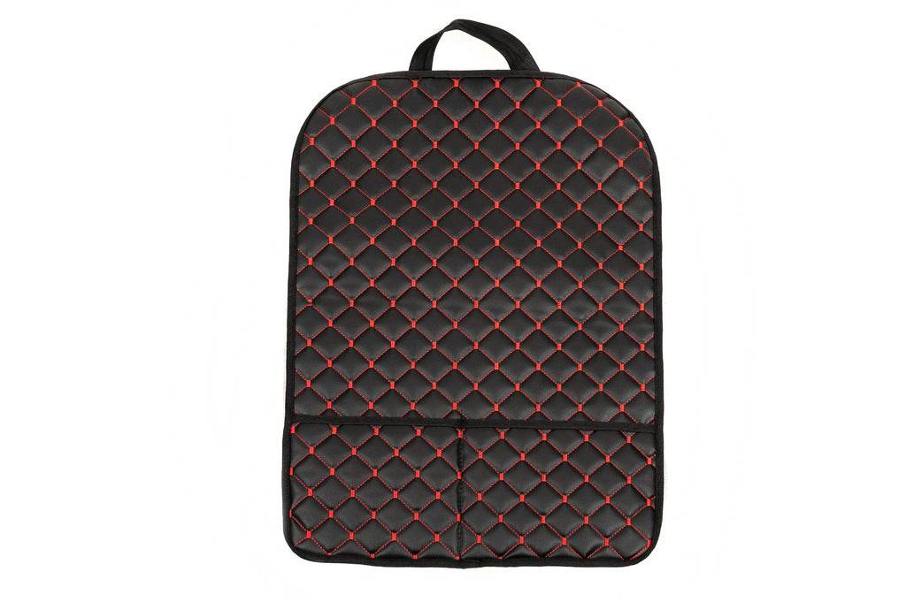 ECO seat back organizer (1 pc, Black with red thread) - Reelken Auto
