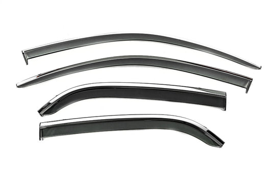 Window Deflectors with Chrome Trim Niken Luxury (4 pcs) for Citroen C-Elysee 2013-2022 - image 1