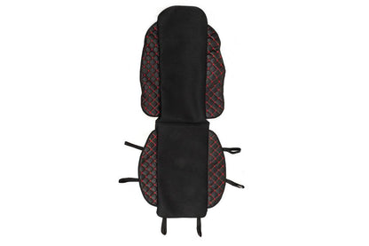 ECO seat cover and fabric (1 pc, Black with red thread + fabric) - Reelken Auto