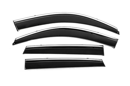 Window Deflectors with Chrome Trim Niken Luxury (4 pcs) for Hyundai Tucson JM 2004- - image 1