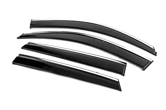 Window Deflectors with Chrome Trim Niken Luxury (4 pcs) for Hyundai Tucson JM 2004- - image 2