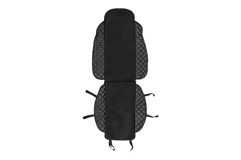 Car Seat Cover ECO and Fabric (1 pc, Black with Grey Stitching + Fabric) - image 3