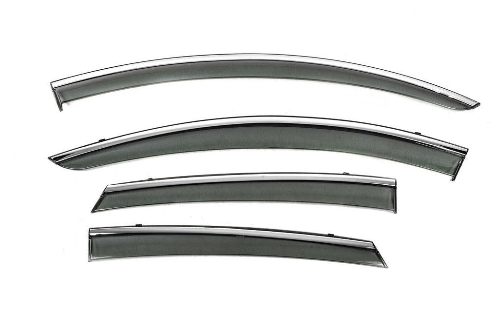 Window Deflectors with Chrome Trim Niken Luxury (SD, 4 pcs) for Ford Fusion 2012-2020 - image 1