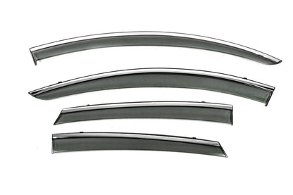 Window Deflectors with Chrome Trim Niken Luxury (SD, 4 pcs) for Ford Fusion 2012-2020 - image 1