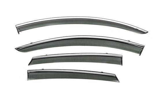 Window Deflectors with Chrome Trim Niken Luxury (SD, 4 pcs) for Ford Fusion 2012-2020 - image 1