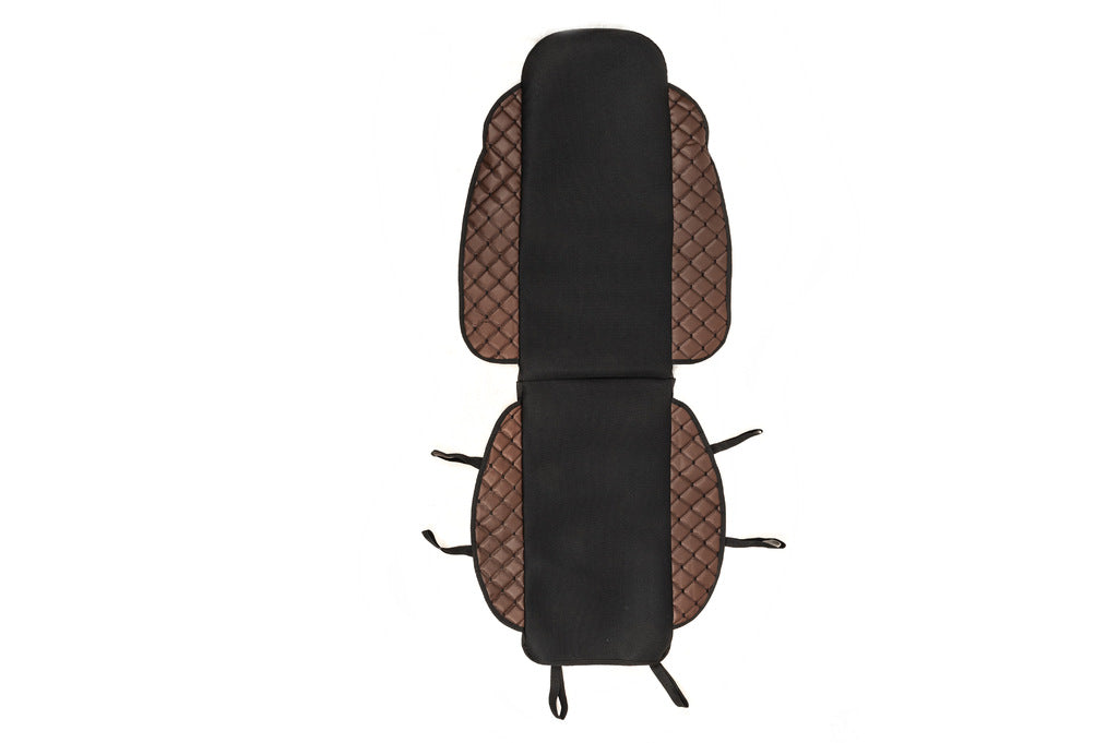 Car Seat Cover ECO and Fabric (1 pc, Brown with Black Stitching + Fabric) - image 3