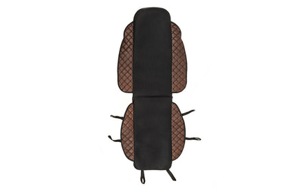 Car Seat Cover ECO and Fabric (1 pc, Brown with Black Stitching + Fabric) - image 3