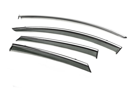 Window Deflectors with Chrome Trim Niken Luxury (SD, 4 pcs) for Ford Mondeo 2014-2022 - image 2