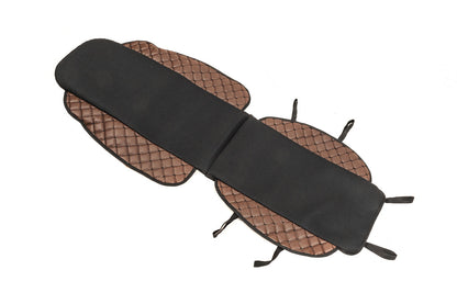 Car Seat Cover ECO and Fabric (1 pc, Brown with Black Stitching + Fabric) - image 4