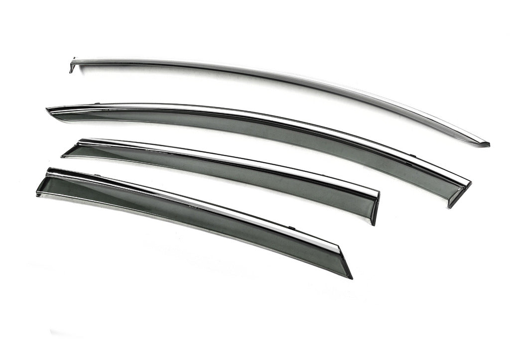 Window Deflectors with Chrome Trim Niken Luxury (SD, 4 pcs) for Ford Fusion 2012-2020 - image 2