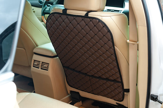 Car Seat Back Organizer ECO (1 pc, Brown with Black Stitching) - image 2