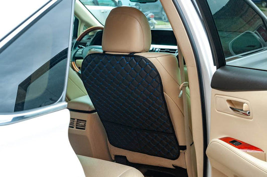 ECO seat back organizer (1 pc, Black with blue thread) - Reelken Auto