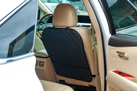 Car Seat Back Organizer ECO (1 pc, Black with Blue Stitching) - image 1