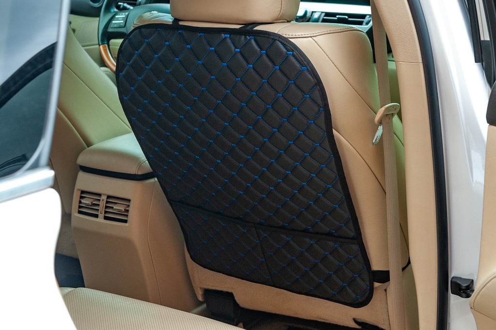 ECO seat back organizer (1 pc, Black with blue thread) - Reelken Auto