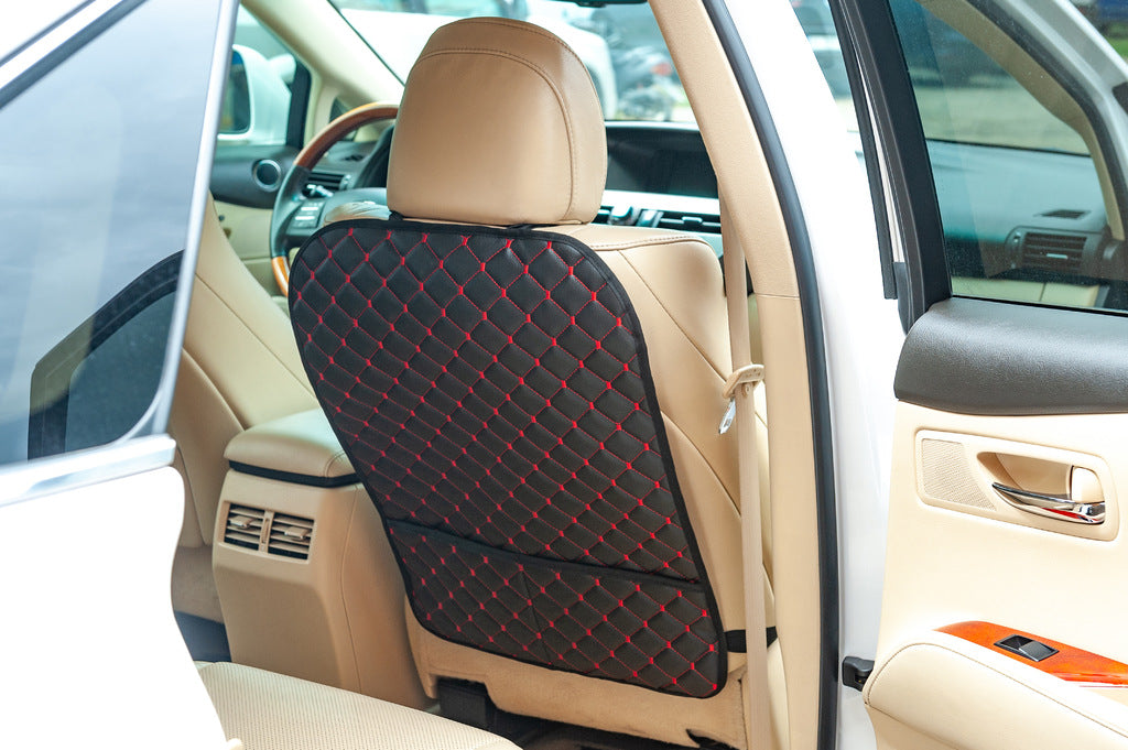 Car Seat Back Organizer ECO (1 pc, Black with Red Stitching) - image 2