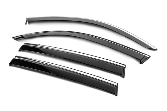 Window Deflectors with Chrome Trim Niken Luxury (4 pcs) for BMW X3 F-25 2011-2018 - image 2