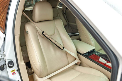 ECO seat belt cover (2 pcs, Beige with black thread) - Reelken Auto