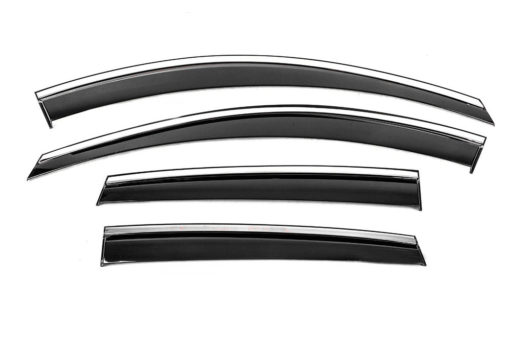 Window Deflectors with Chrome Trim Niken Luxury (4 pcs) for Chevrolet Captiva 2006-2019 - image 1