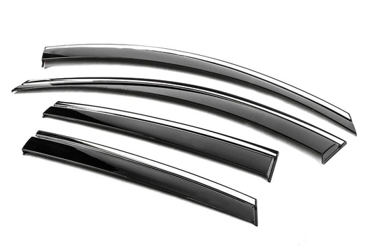 Window Deflectors with Chrome Trim Niken Luxury (4 pcs) for Chevrolet Captiva 2006-2019 - image 2