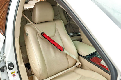 ECO seat belt cover (2 pcs, Red with black thread) - Reelken Auto