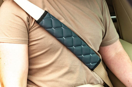ECO seat belt cover (2 pcs, Gray with gray thread) - Reelken Auto