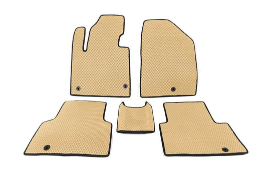 Carpets for 5 places (EVA, Beige) for Hyundai Santa Fe 3 2012-2018 - Reelken Auto