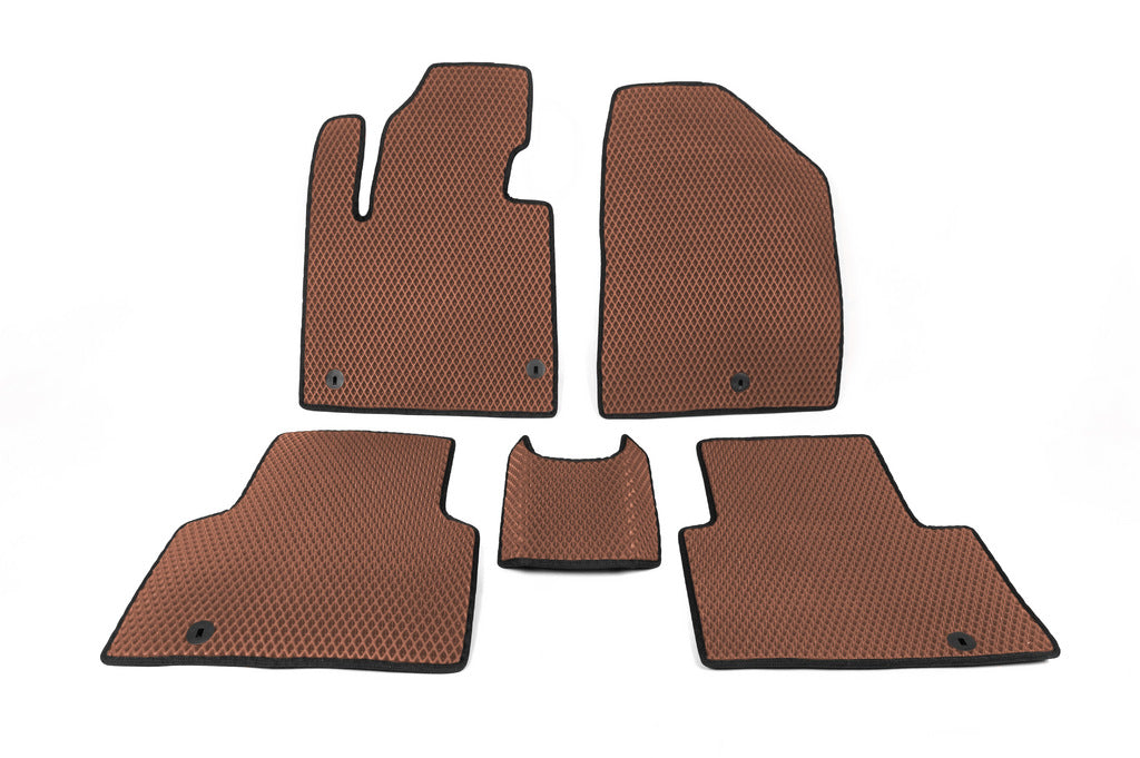 Floor Mats 5-Seater (EVA, Brown) for Hyundai Santa Fe 3 2012-2018 - image 1