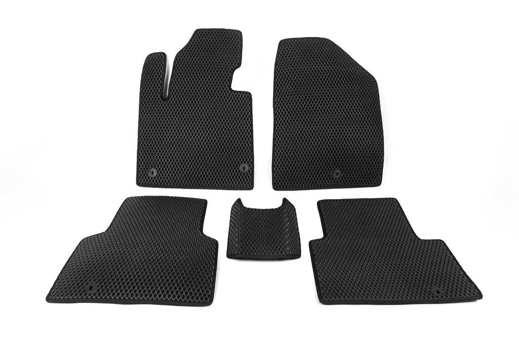 Mats for 5 places (EVA, black) for Hyundai Santa Fe 3 2012-2018 - Reelken Auto