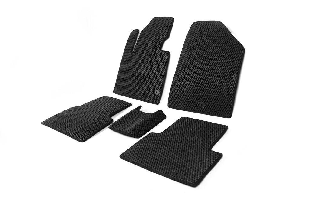 Mats for 5 places (EVA, black) for Hyundai Santa Fe 3 2012-2018 - Reelken Auto