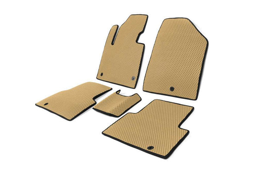 Carpets for 5 places (EVA, Beige) for Hyundai Santa Fe 3 2012-2018 - Reelken Auto