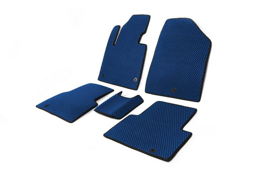 Carpets for 5 places (EVA, Blue) for Hyundai Santa Fe 3 2012-2018 - Reelken Auto