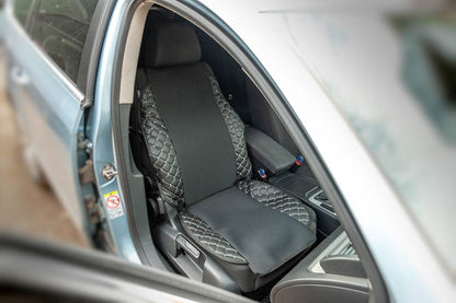 ECO seat cover and fabric (1 pc, Black with grey thread + fabric) - Reelken Auto