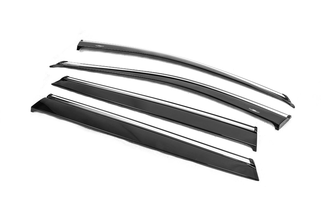 Window deflectors with chrome trim (4 pcs, HIC) for Nissan X-trail T32/Rogue 2014-2021 - image 5