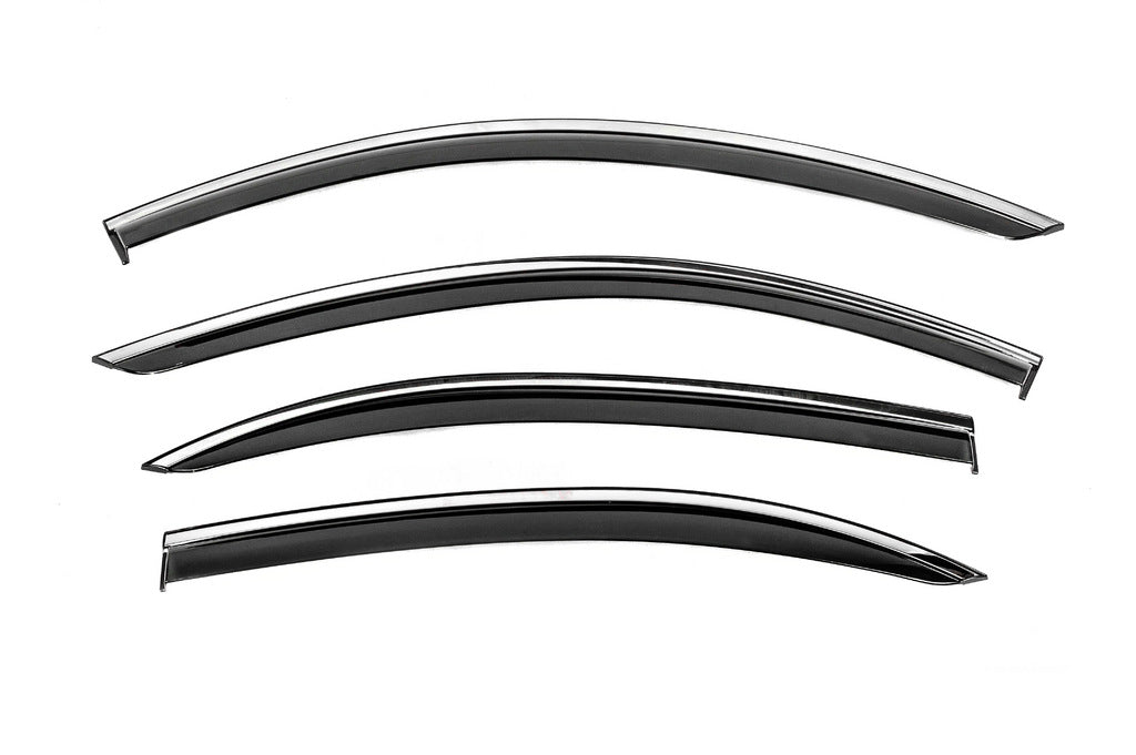 Window Deflectors with Chrome Trim Niken Luxury (Long, 4 pcs) for Mercedes S-сlass W221 2005-2013 - image 1