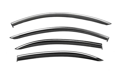 Window Deflectors with Chrome Trim Niken Luxury (Long, 4 pcs) for Mercedes S-сlass W221 2005-2013 - image 1