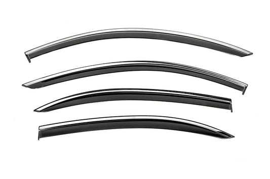 Window Deflectors with Chrome Trim Niken Luxury (Long, 4 pcs) for Mercedes S-сlass W221 2005-2013 - image 1